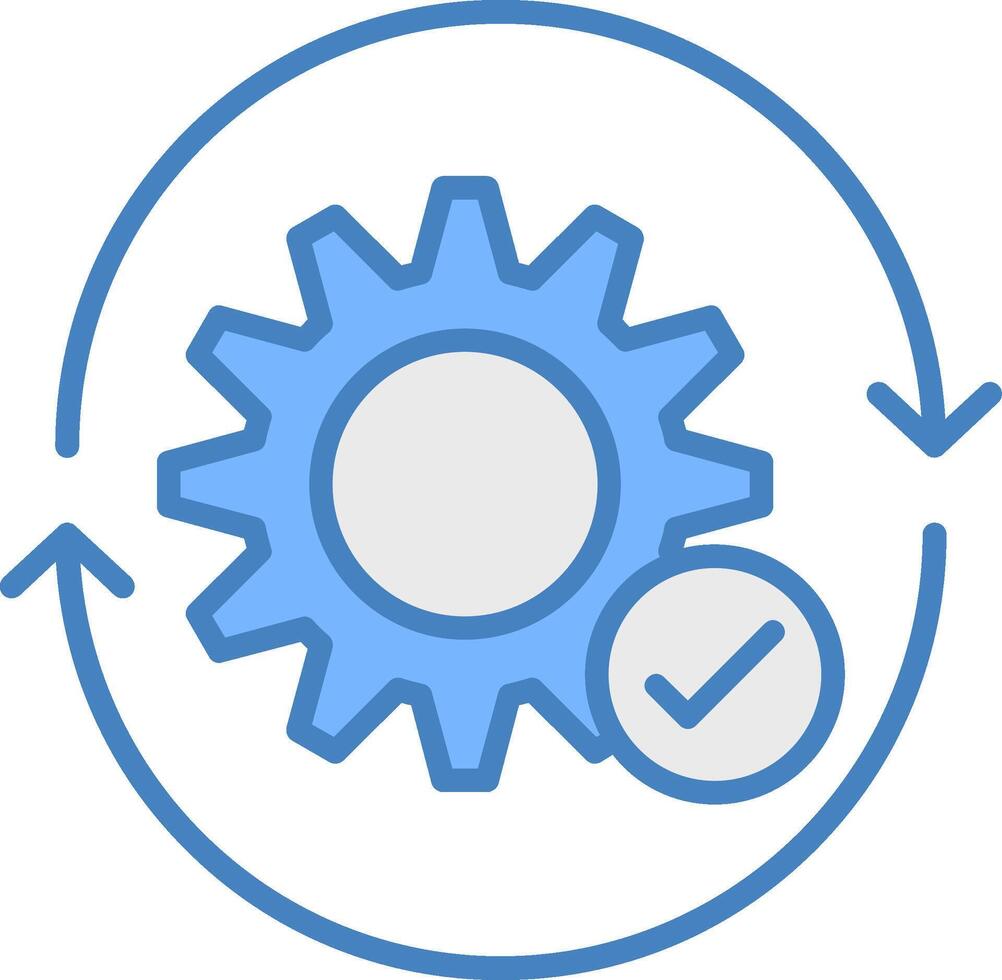 ciclo vital línea lleno azul icono vector