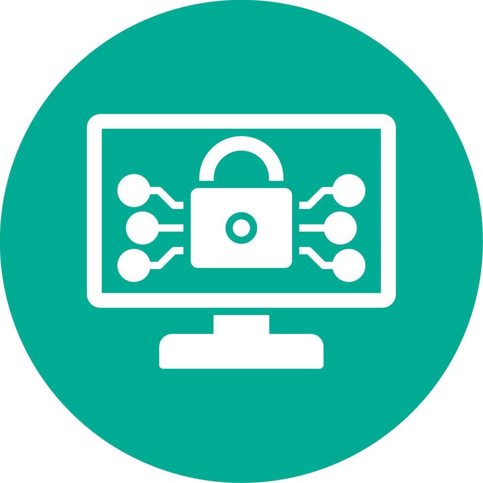 Internet Security Multi Color Circle Icon vector