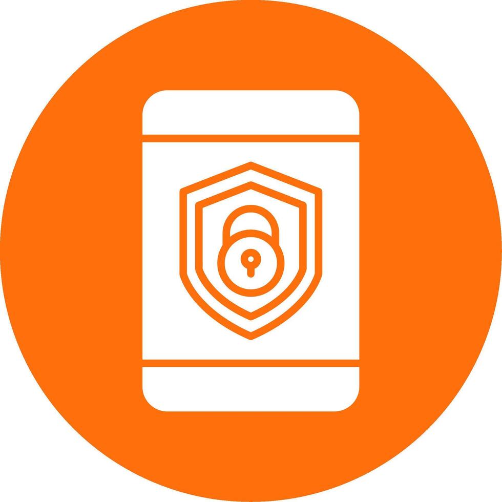 Security mobile Lock Multi Color Circle Icon vector