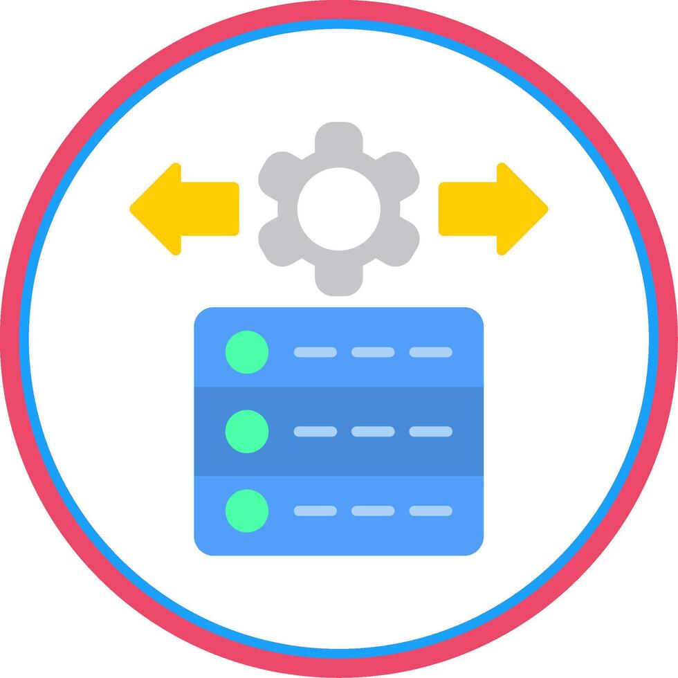 Data Management Flat Circle Icon vector