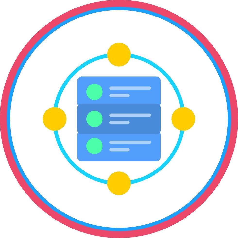 Data Flow Flat Circle Icon vector