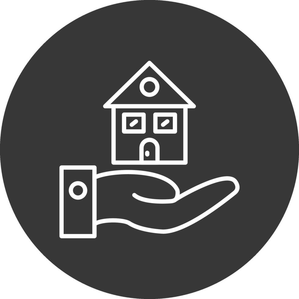 Property Insurance Line Inverted Icon Design vector