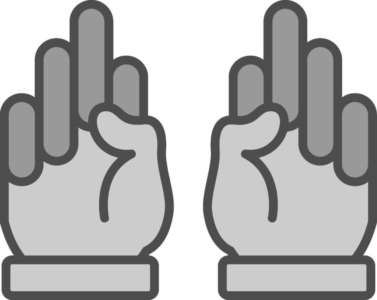 Hands Line Filled Greyscale Icon Design vector