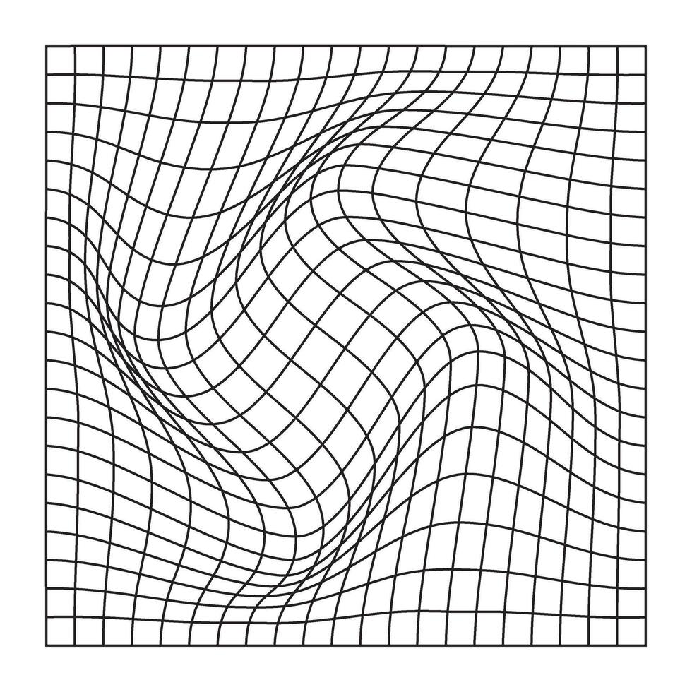 Cyber distorted grid element for business and technology theme decoration vector
