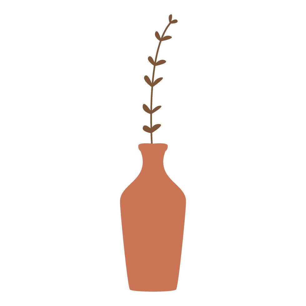 Aesthetic Boho Floral Vase Element vector