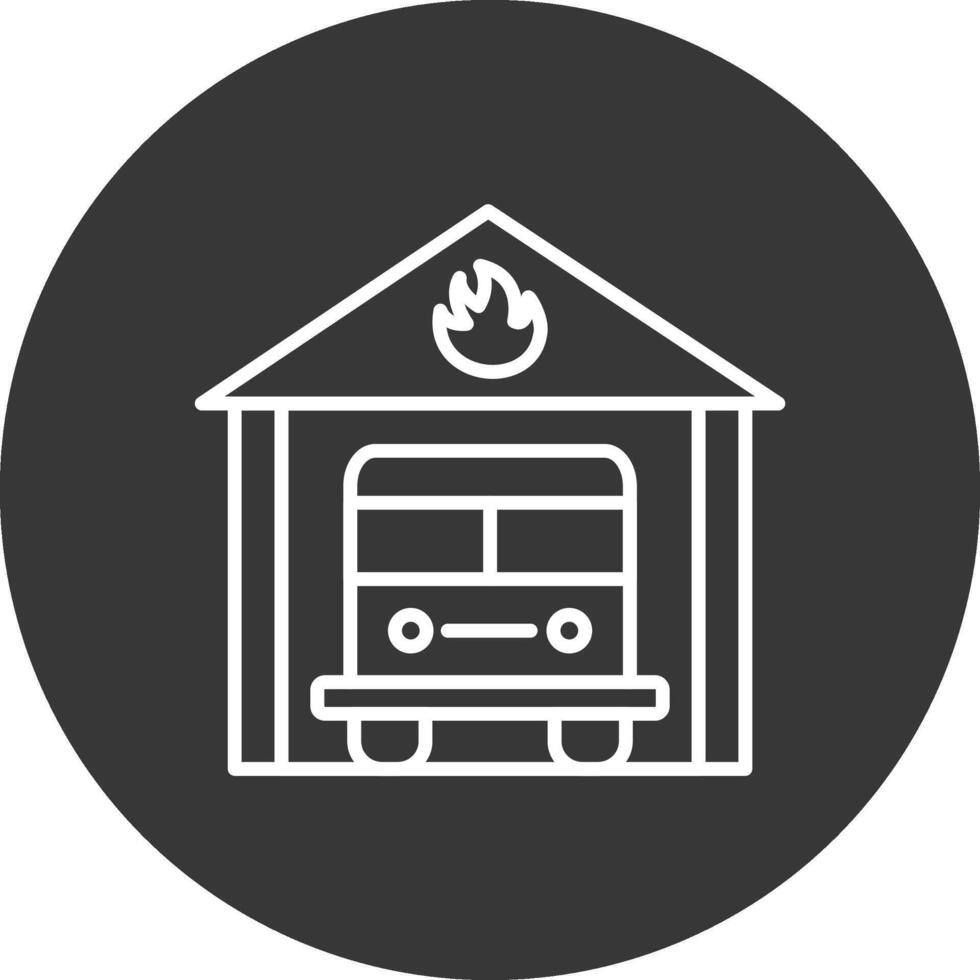 fuego estación línea invertido icono diseño vector