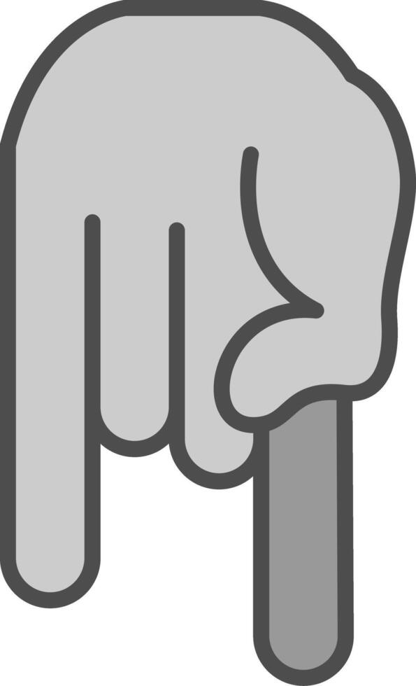 Pointing Down Line Filled Greyscale Icon Design vector