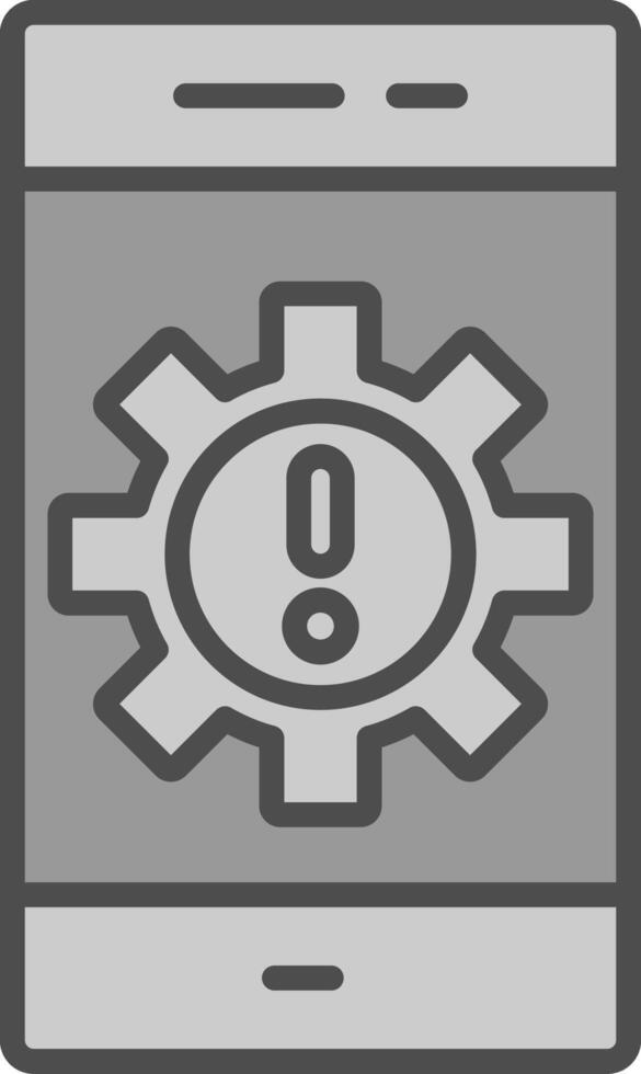 Warning Line Filled Greyscale Icon Design vector