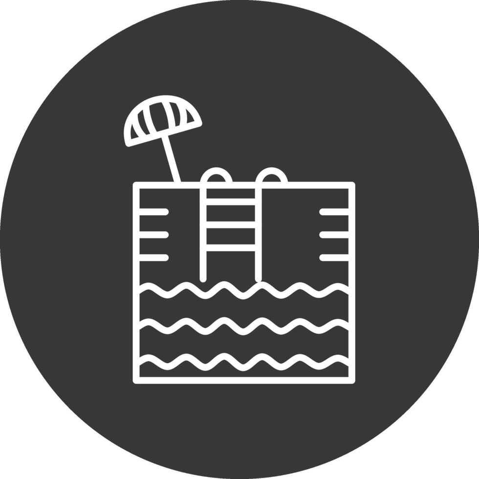 Swimming Pool Line Inverted Icon Design vector