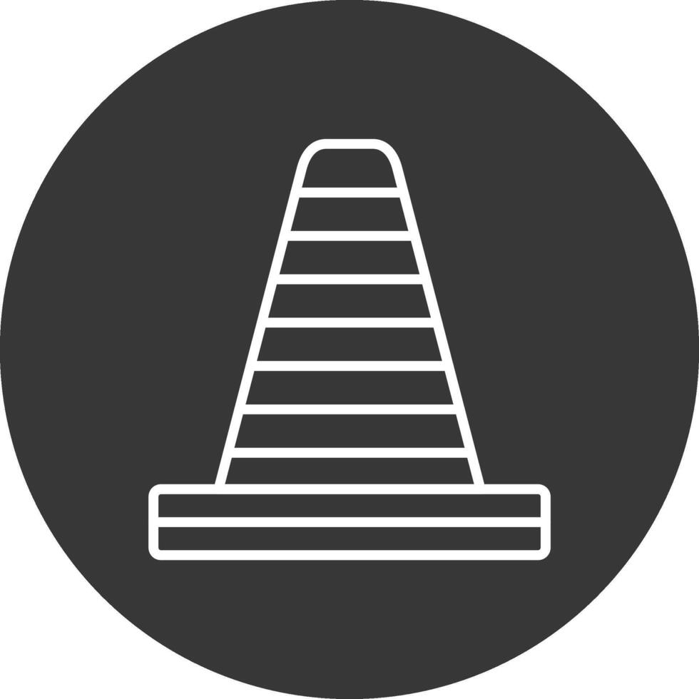Traffic Cone Line Inverted Icon Design vector