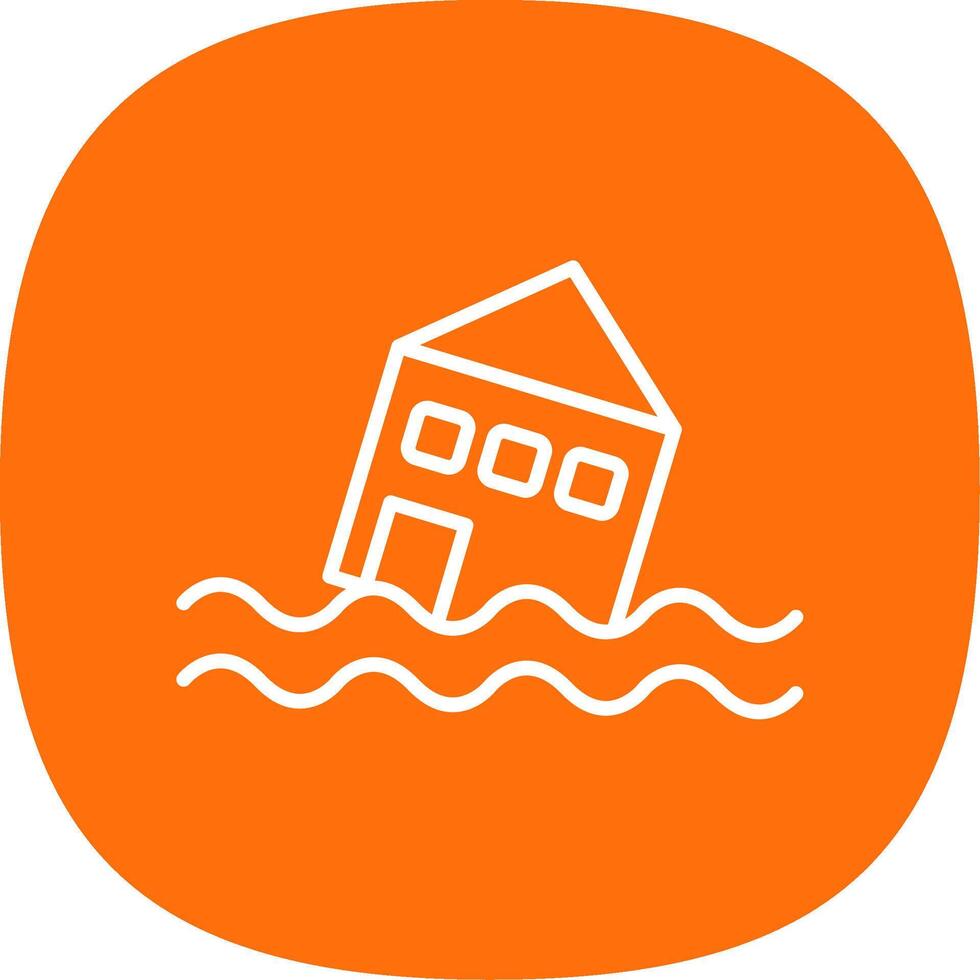 Flood Line Curve Icon Design vector