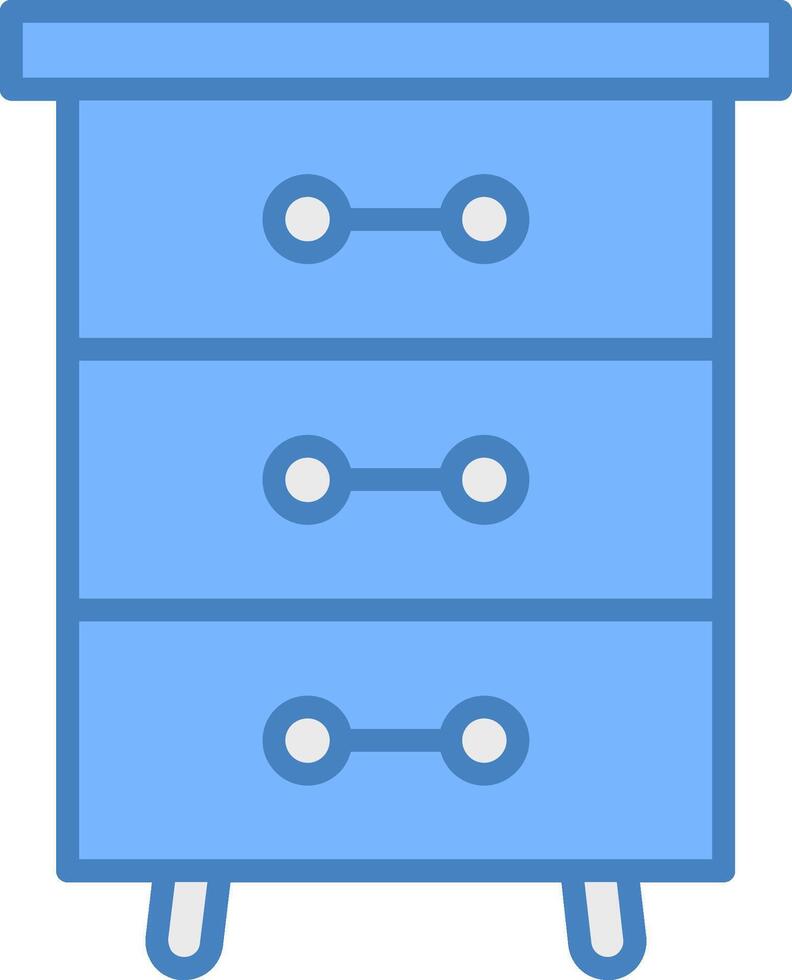 Drawers Line Filled Blue Icon vector