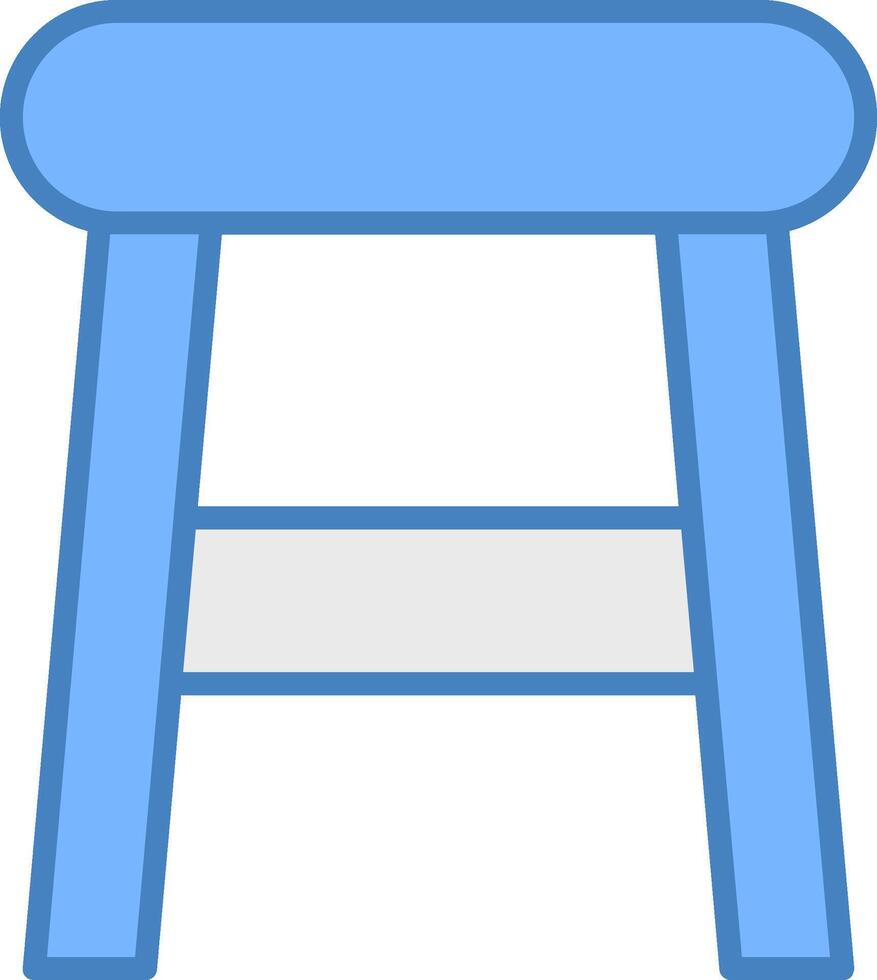 Stool Line Filled Blue Icon vector