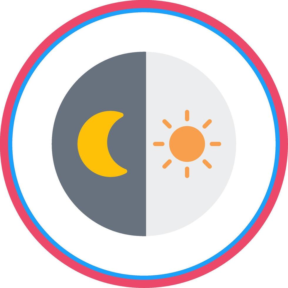Day And Night free Flat Circle Icon vector