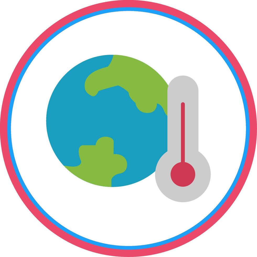 Global Warming Flat Circle Icon vector