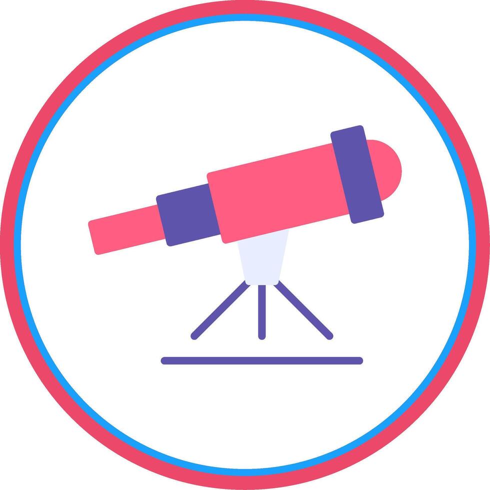 Stargazing Flat Circle Icon vector
