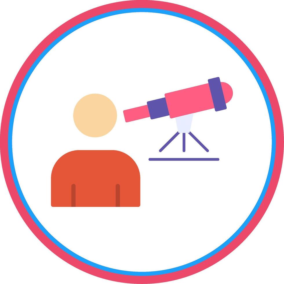 Astronomer Flat Circle Icon vector