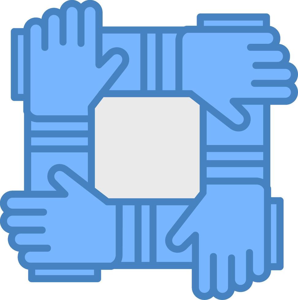 Collaboration Line Filled Blue Icon vector