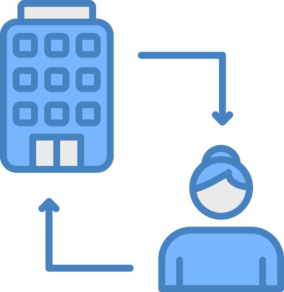 B2c Line Filled Blue Icon vector
