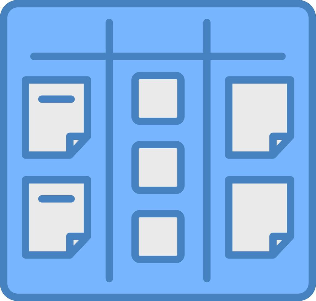 Kanban Line Filled Blue Icon vector