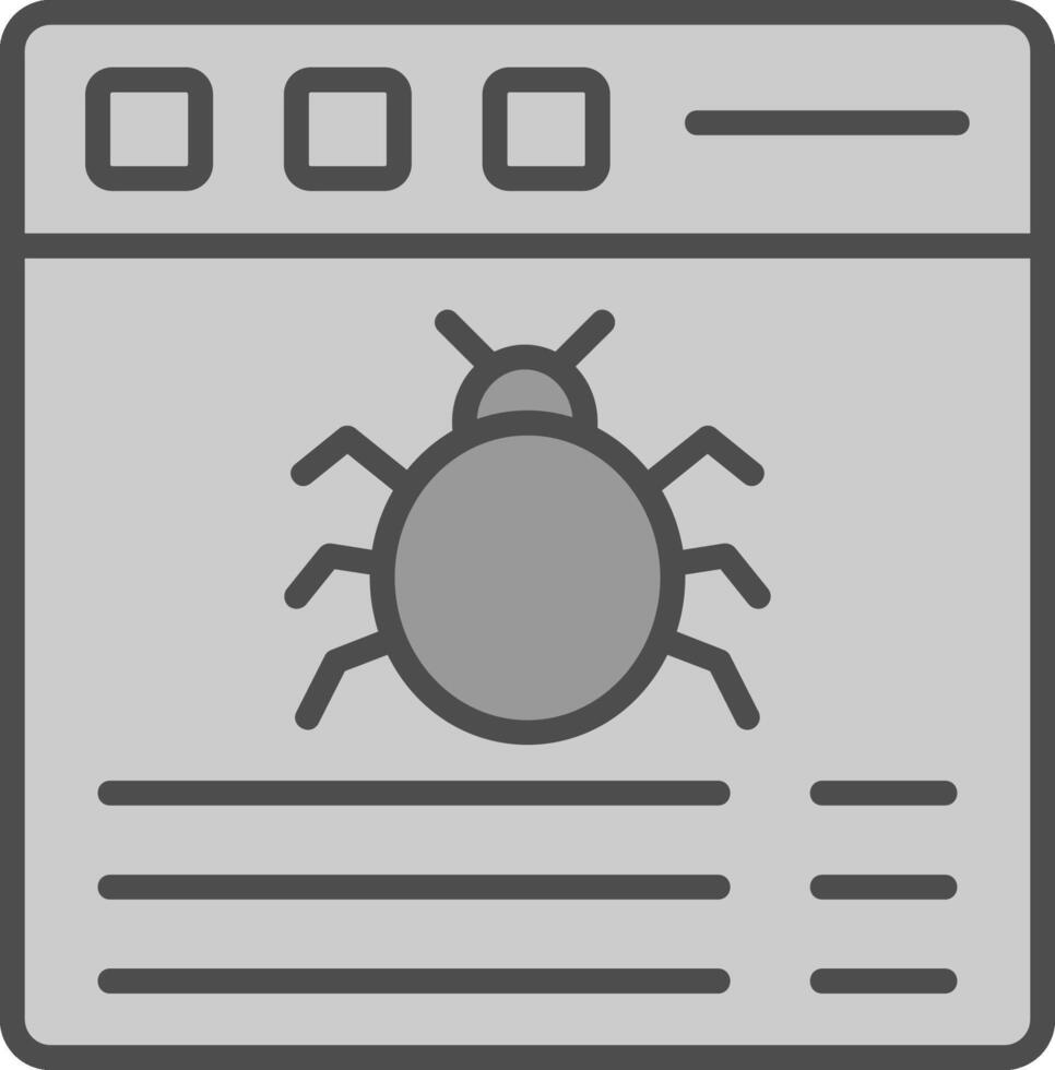 Bug Line Filled Greyscale Icon Design vector