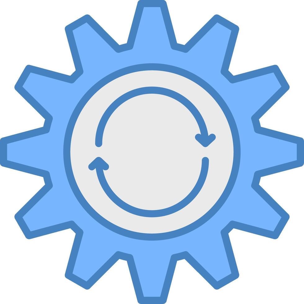 Repeat Line Filled Blue Icon vector