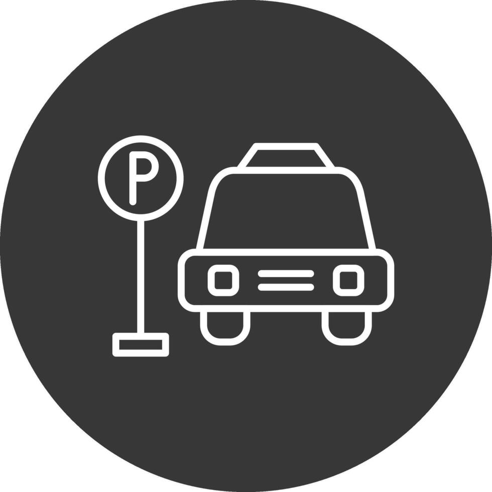 Parking Area Line Inverted Icon Design vector