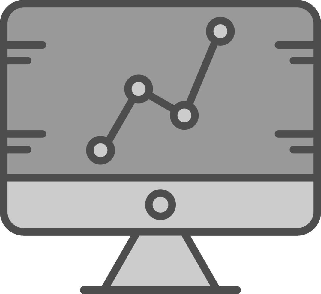 Stats Line Filled Greyscale Icon Design vector