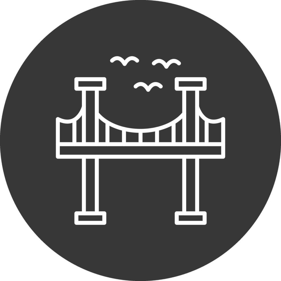 Bridge Line Inverted Icon Design vector