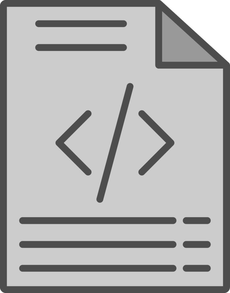 Coding Line Filled Greyscale Icon Design vector