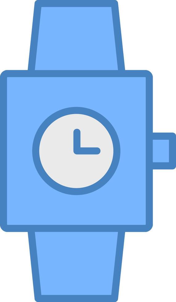 Watch Line Filled Blue Icon vector