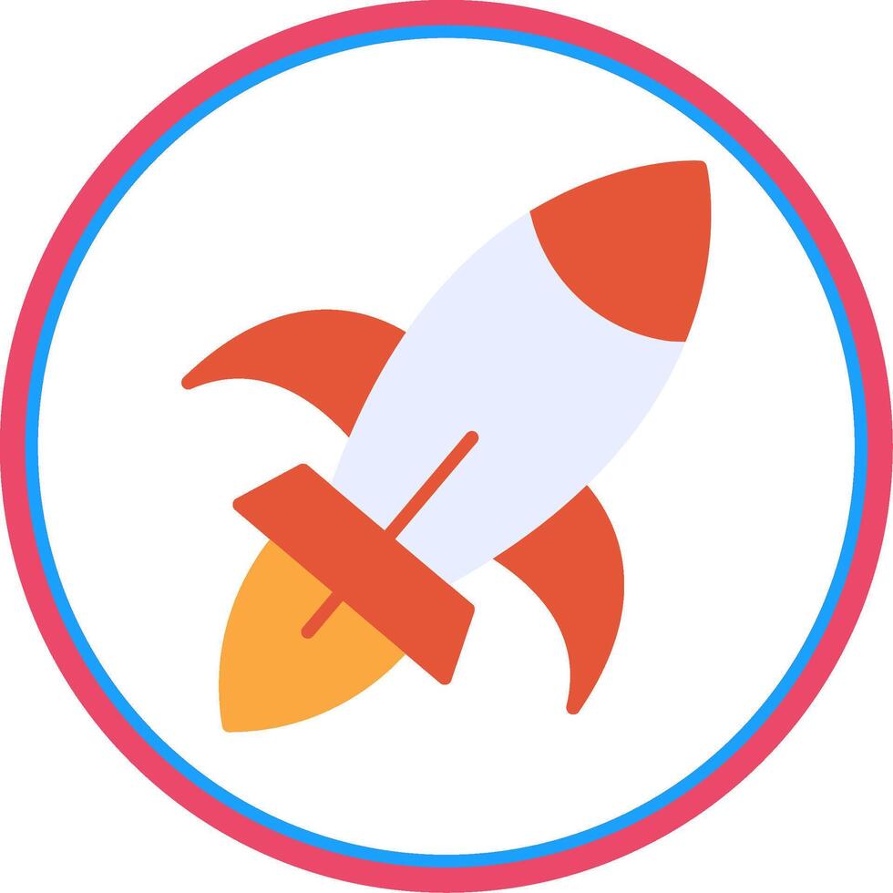 Rocket Ship Flat Circle Icon vector