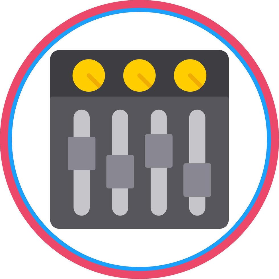 Sound Mixer Flat Circle Icon vector
