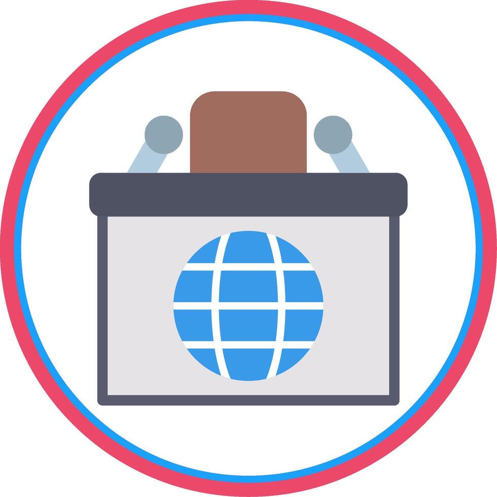 Desk Flat Circle Icon vector