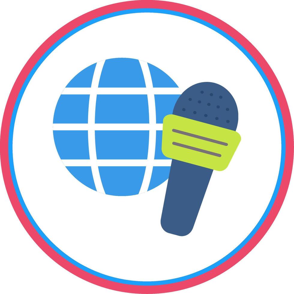 Global News Flat Circle Icon vector