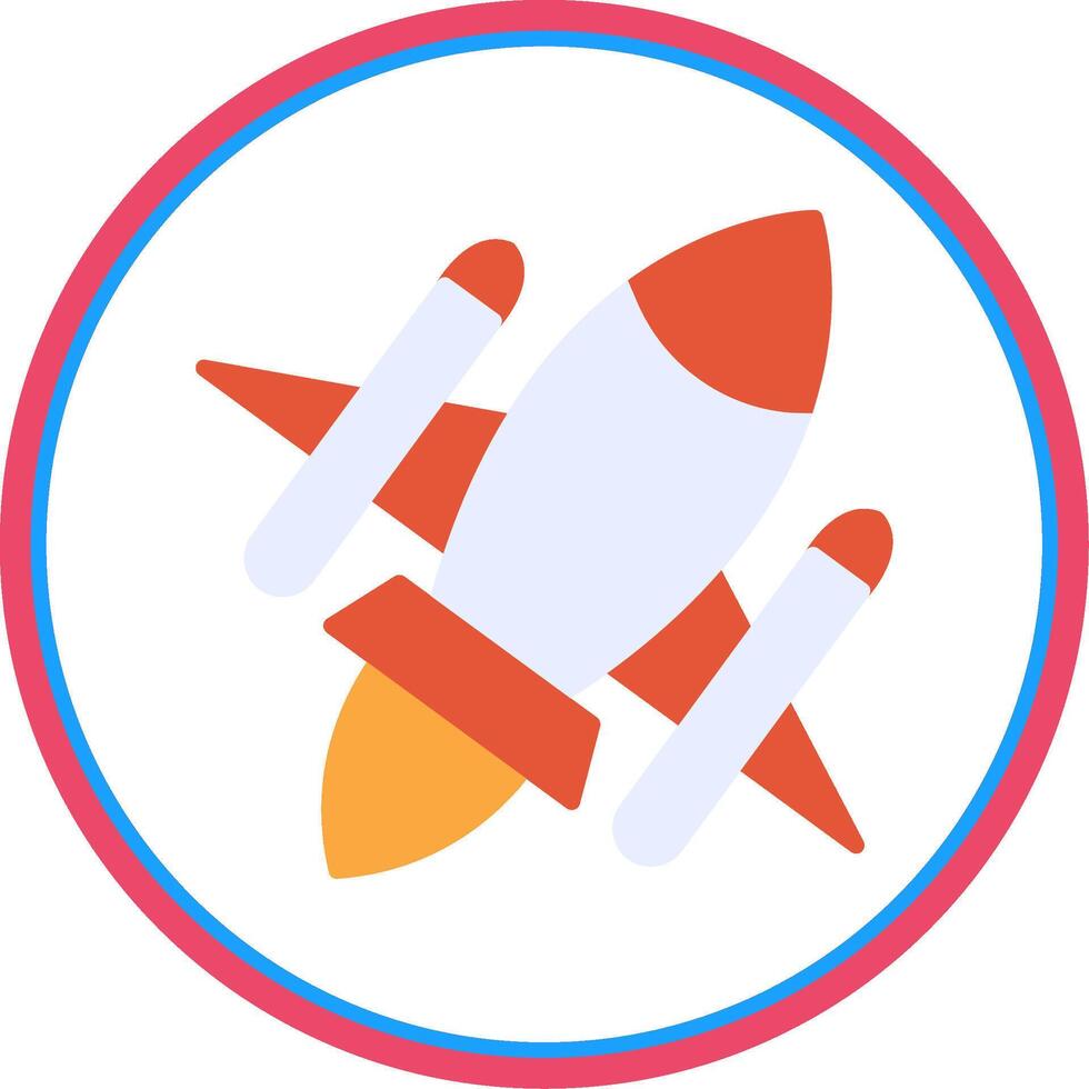 Rocket Ship Flat Circle Icon vector
