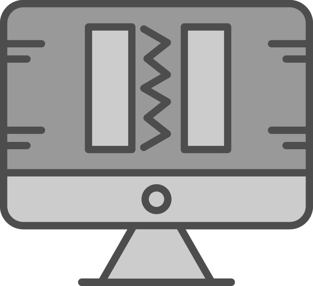 Broken Code Line Filled Greyscale Icon Design vector