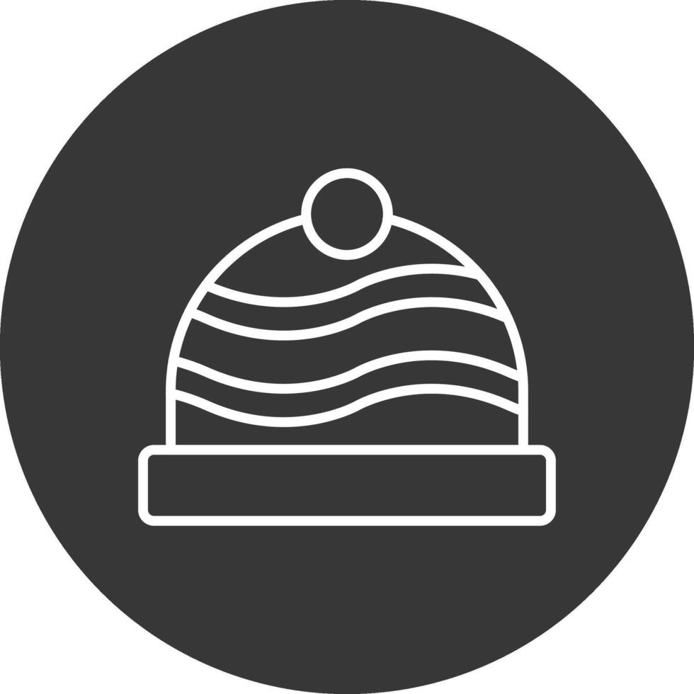 Winter Hat Line Inverted Icon Design vector