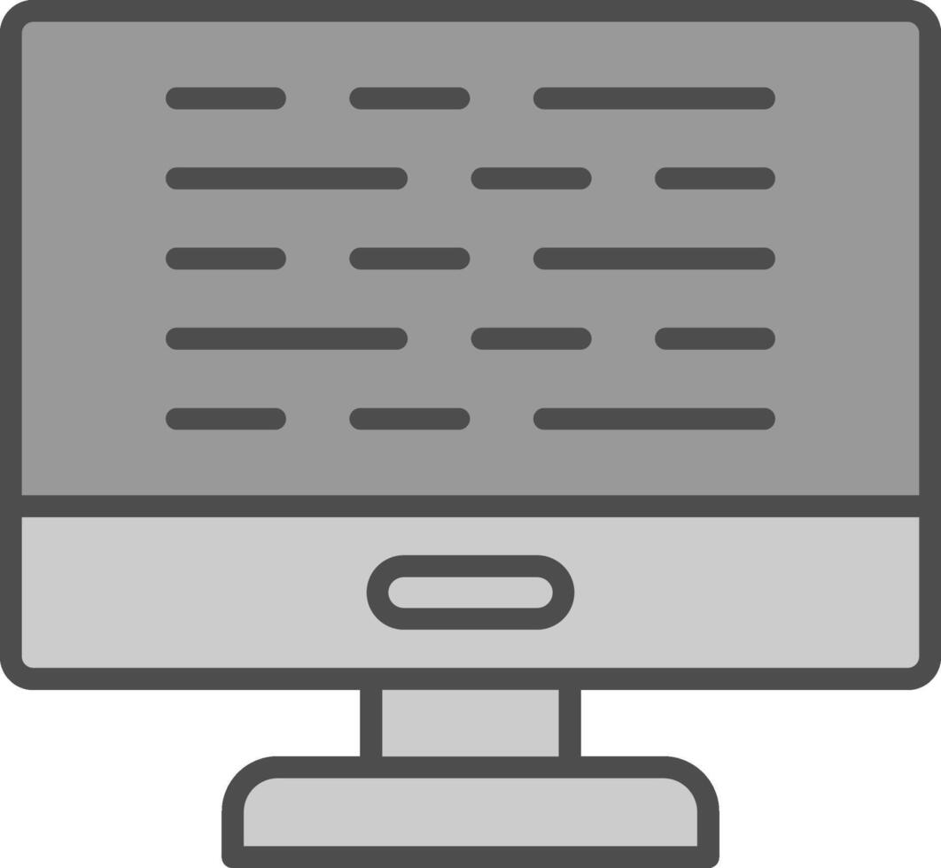 Computer Line Filled Greyscale Icon Design vector