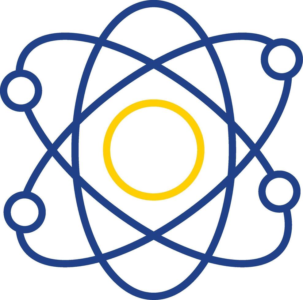 Atomic Line Two Colour Icon Design vector