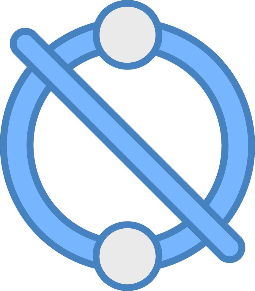 Piercing Line Filled Blue Icon vector