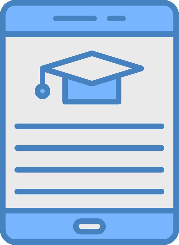Tablet Line Filled Blue Icon vector