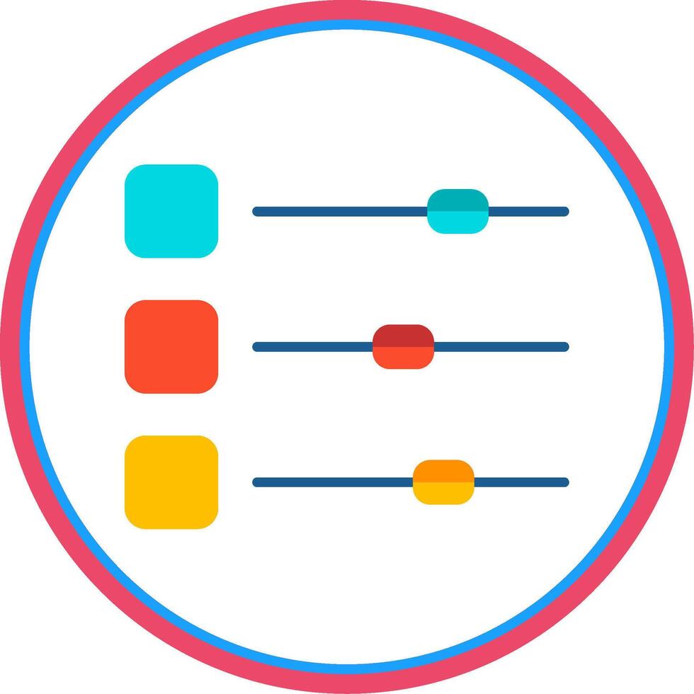 Sliders Flat Circle Icon vector