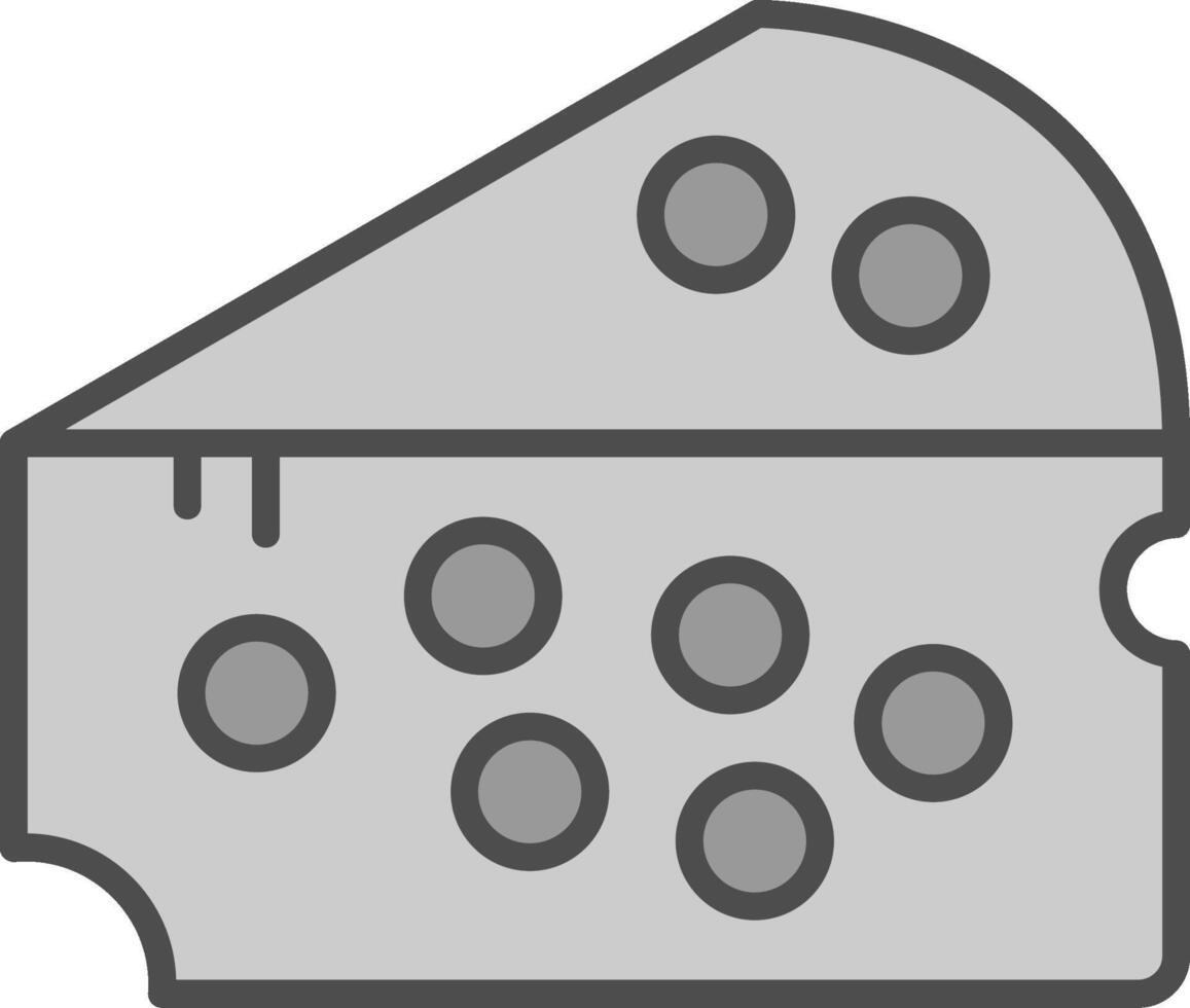 queso línea lleno escala de grises icono diseño vector