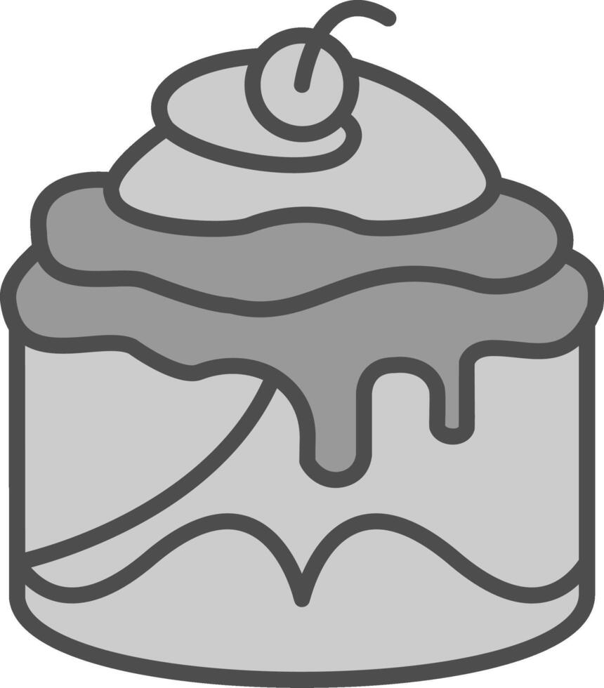 Cinnamon Roll Line Filled Greyscale Icon Design vector