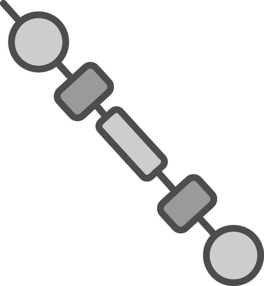 Skewer Line Filled Greyscale Icon Design vector
