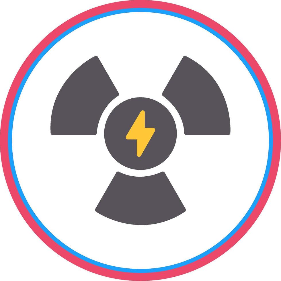 Nuclear Power Flat Circle Icon vector