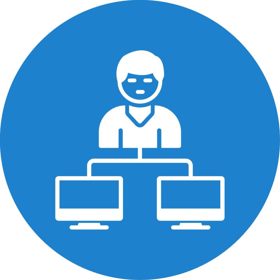 Server Client Multi Color Circle Icon vector