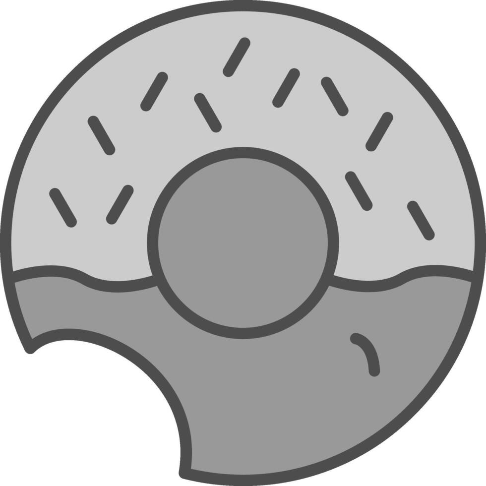 Doughnut Line Filled Greyscale Icon Design vector