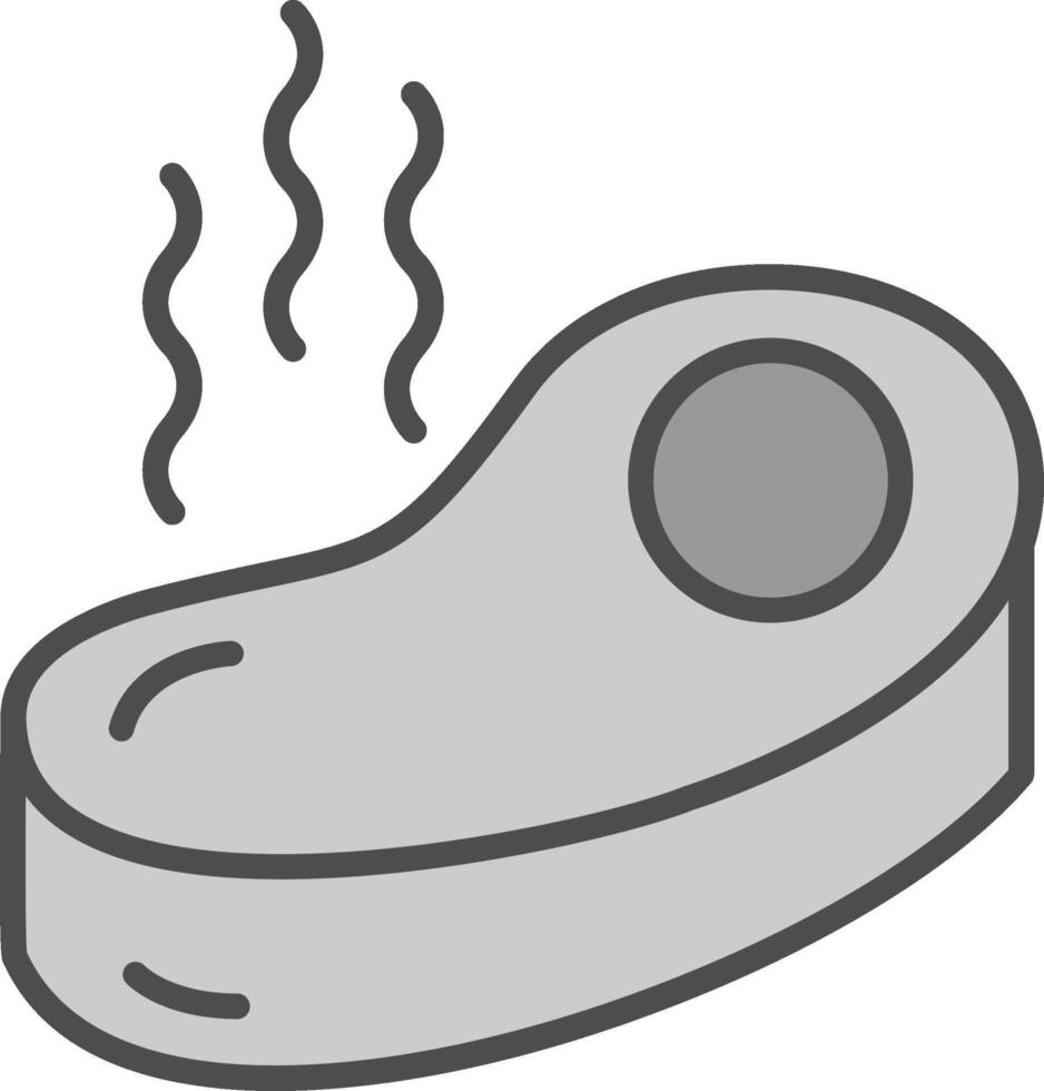 Steak Line Filled Greyscale Icon Design vector